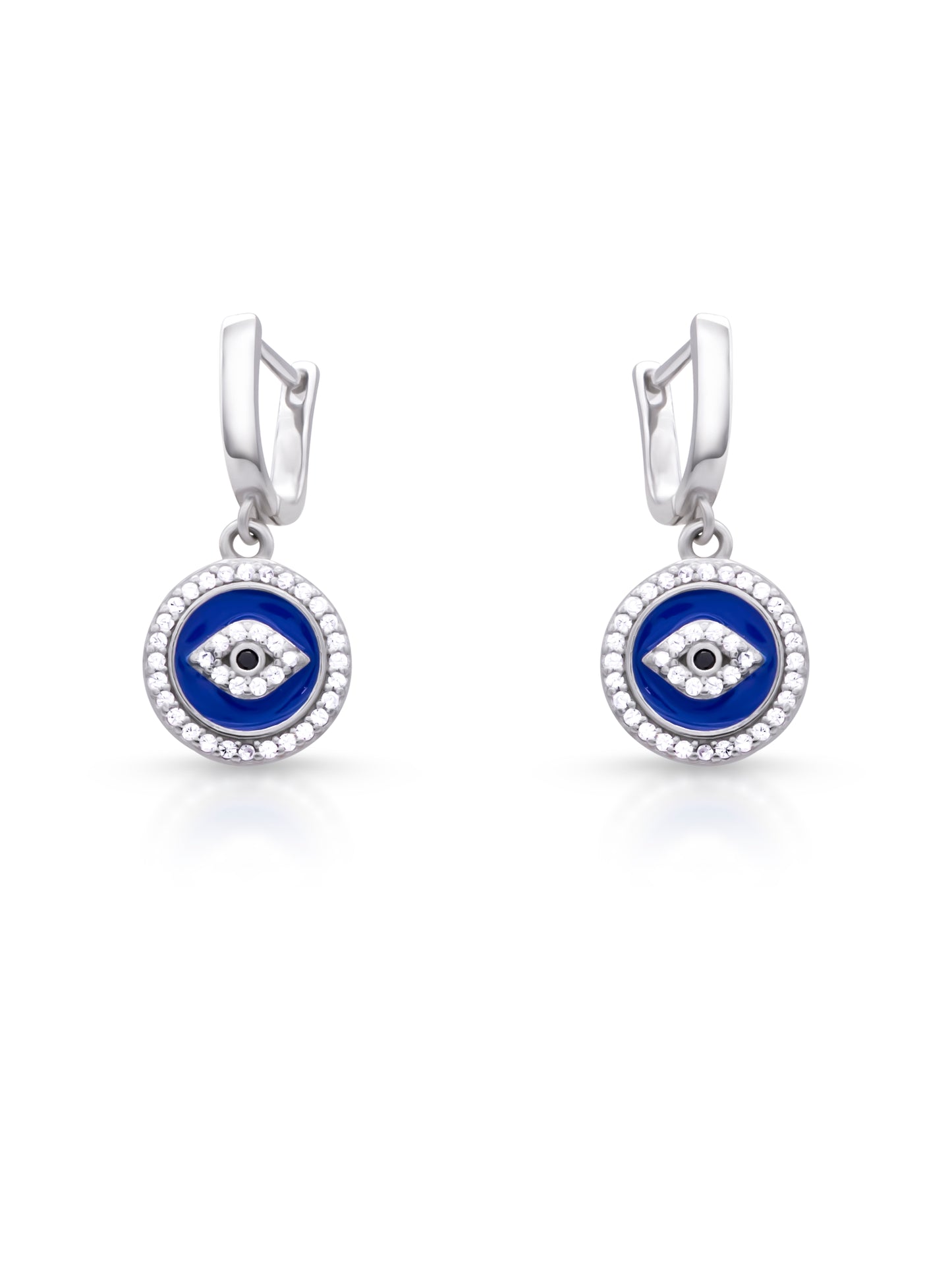 Sterling Silver Evil Eye Earrings