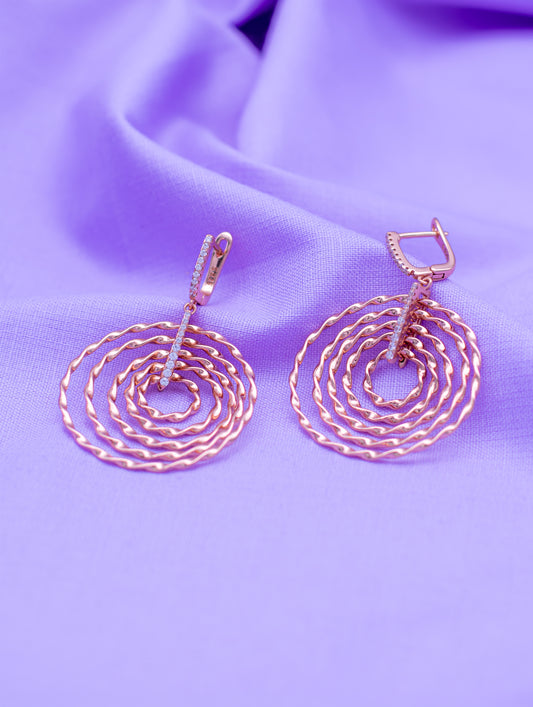 Rose Gold Hoop Danglers