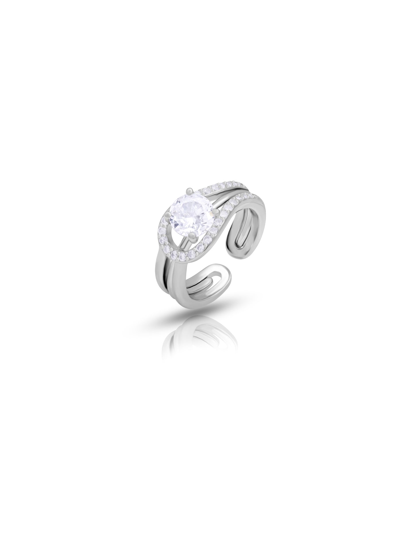 Sterling Silver Detachable Solitaire Ring