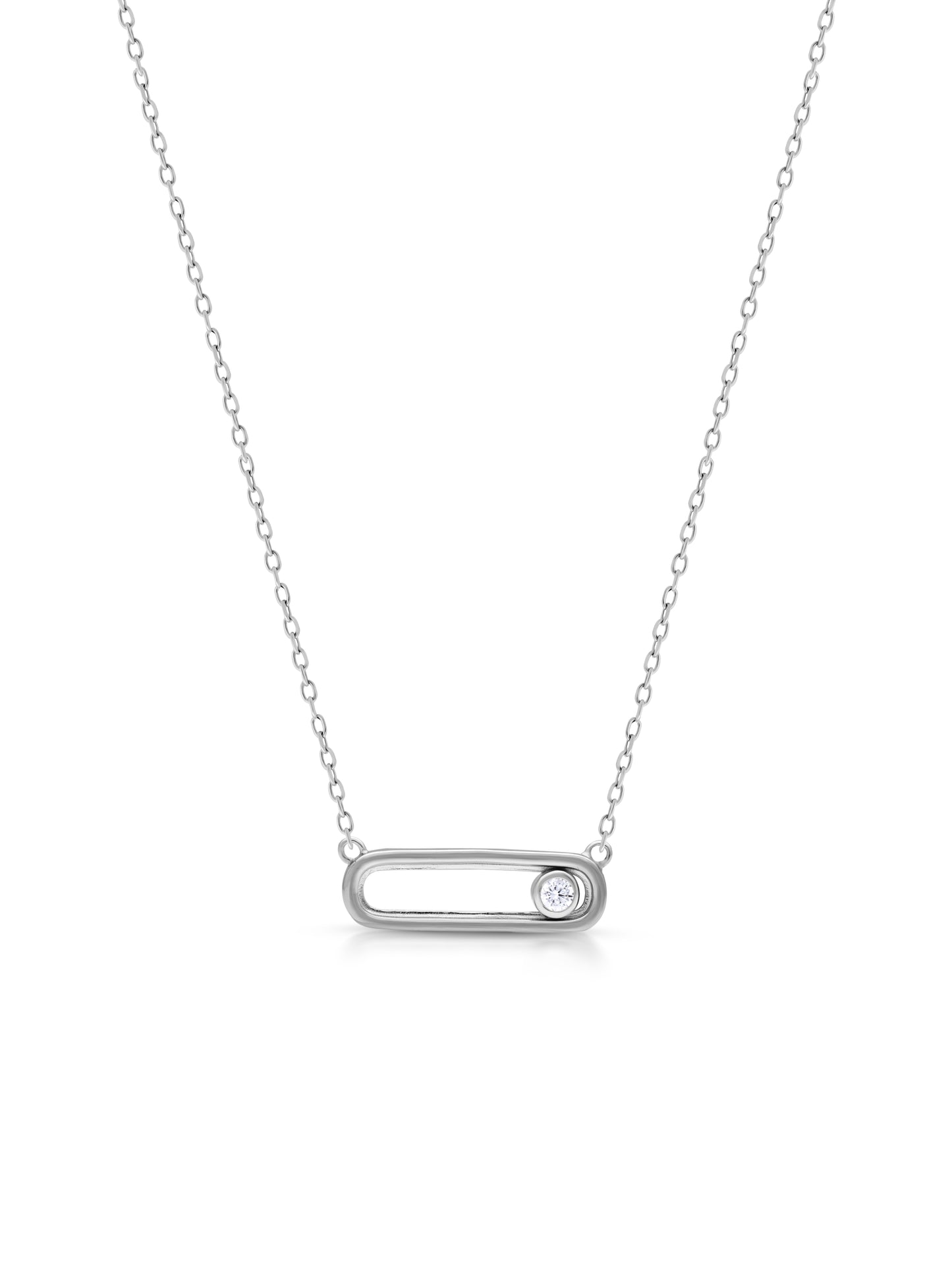 Silver Necklace with Swarovski Zircon Pendant
