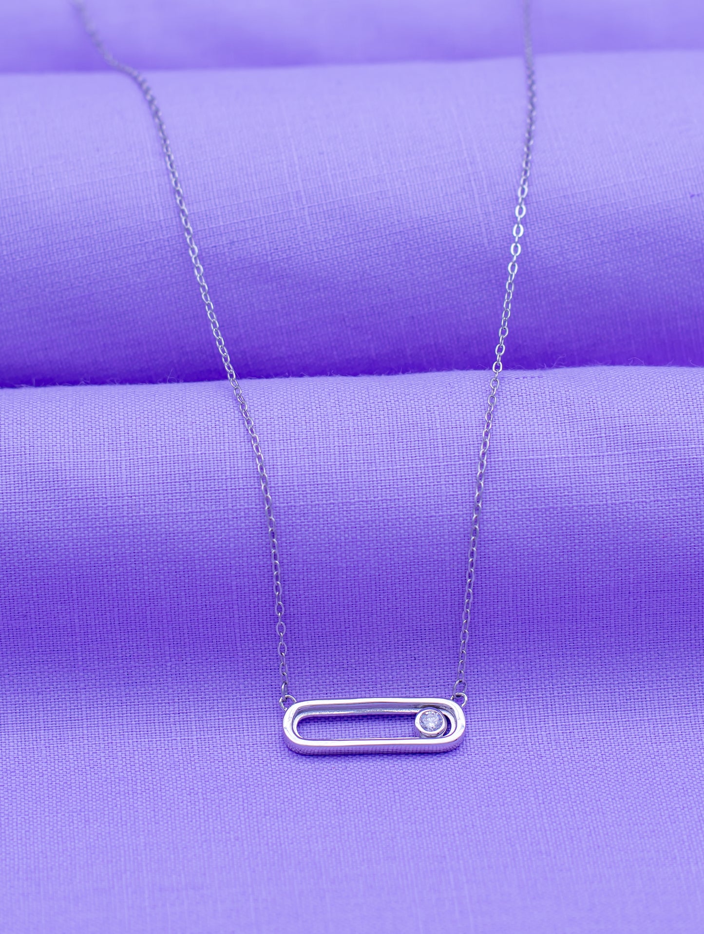 Silver Necklace with Swarovski Zircon Pendant