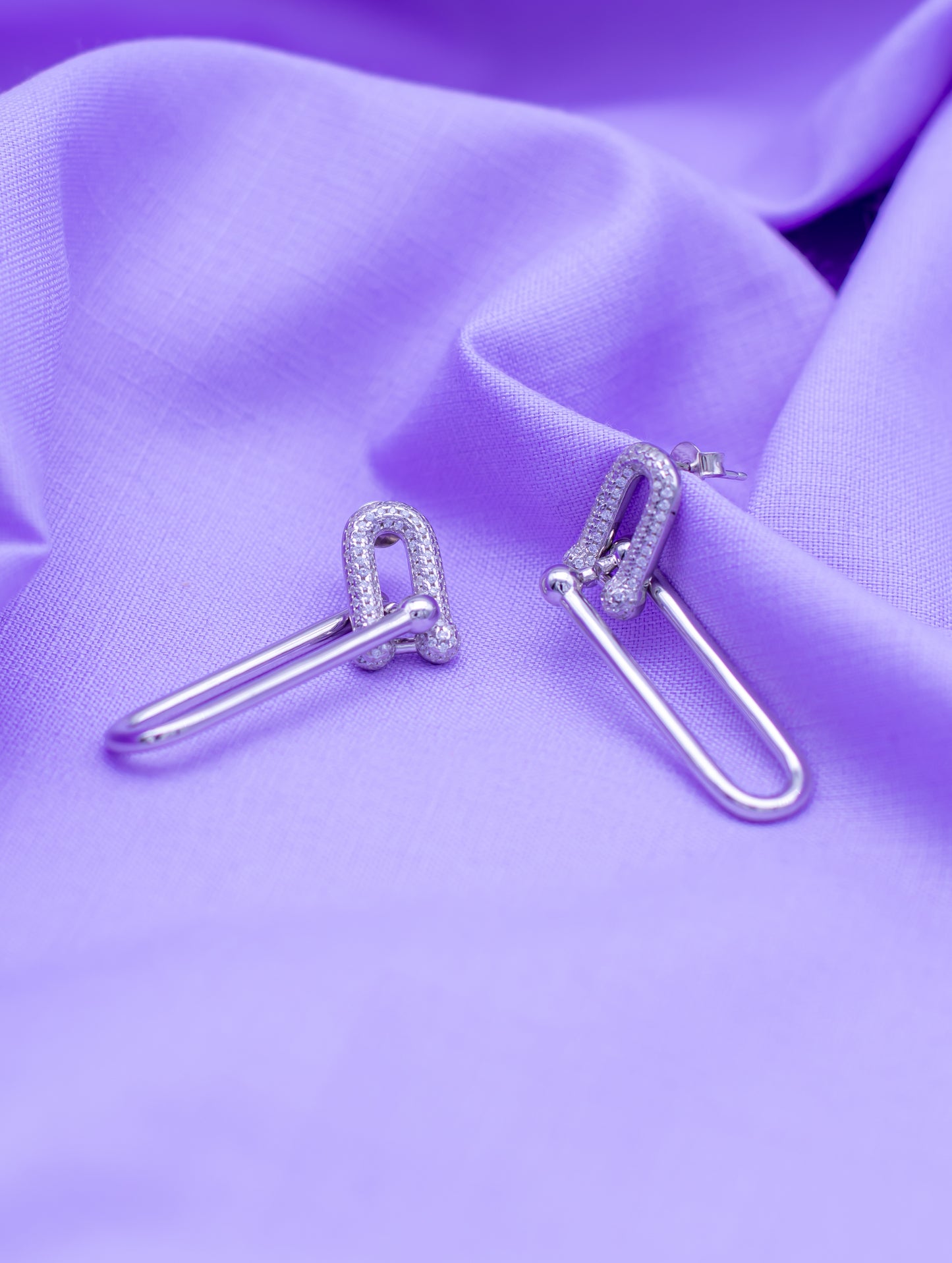 Sterling Silver Dazzling Dangling Earrings