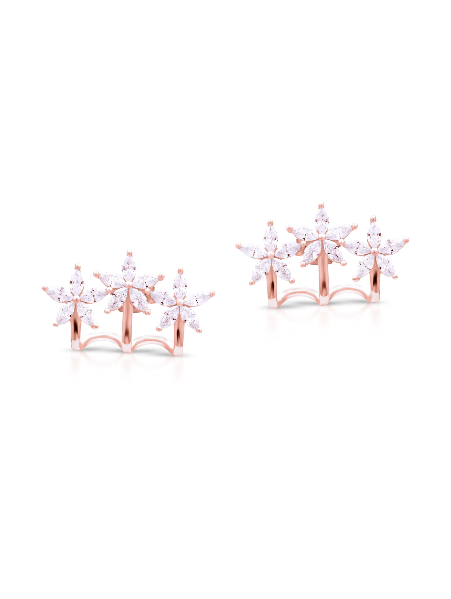 Sterling Silver Stud Earrings with Sparkling Swarovski Zircon