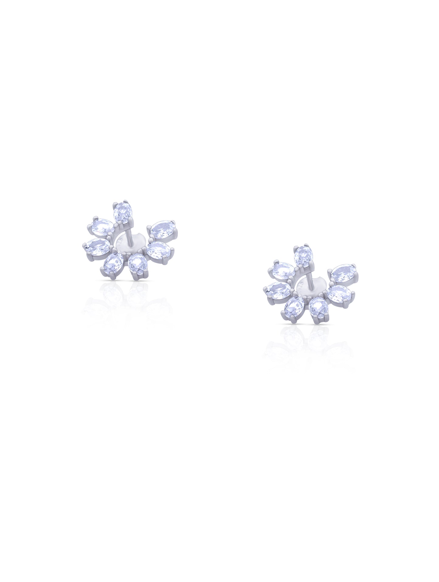 Sterling Silver Flower-Shaped Stud Earrings