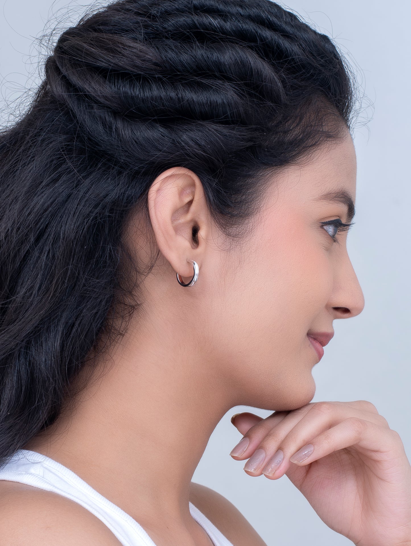 Sterling Silver Half Hoop Earrings