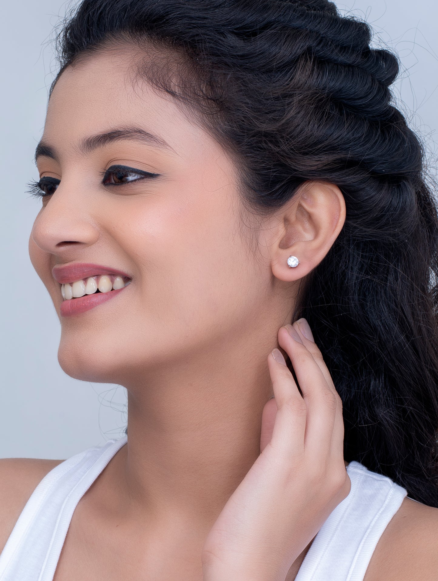 Sterling Silver Detachable Two-in-One Solitaire Earrings