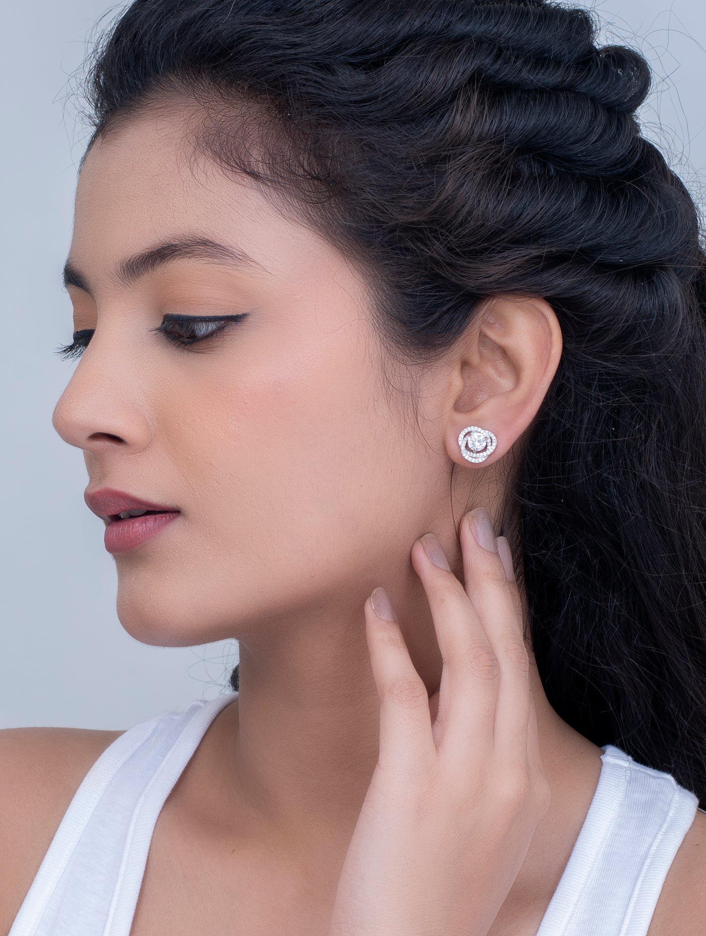 Sterling Silver Detachable Two-in-One Solitaire Earrings