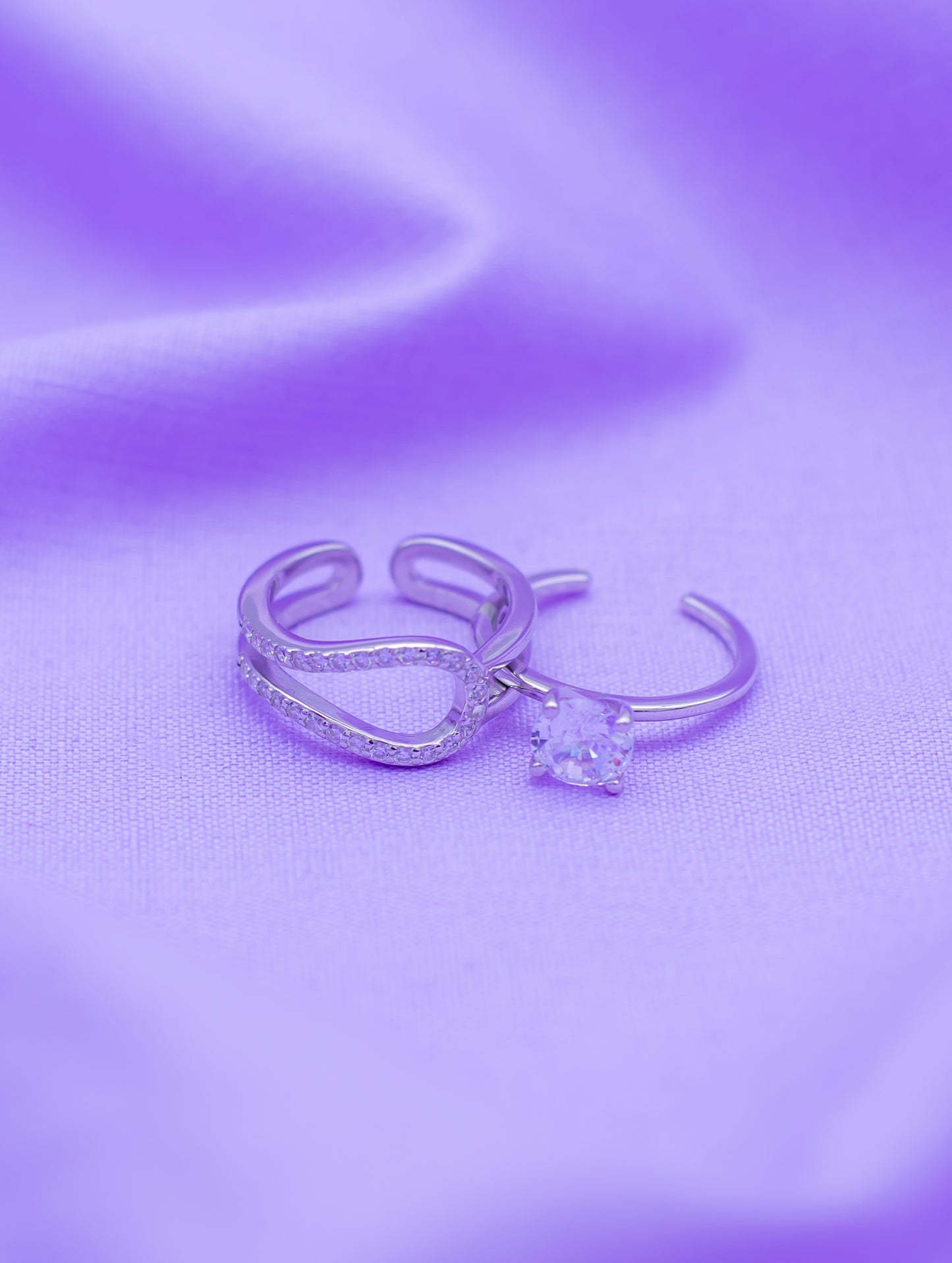 Sterling Silver Detachable Solitaire Ring