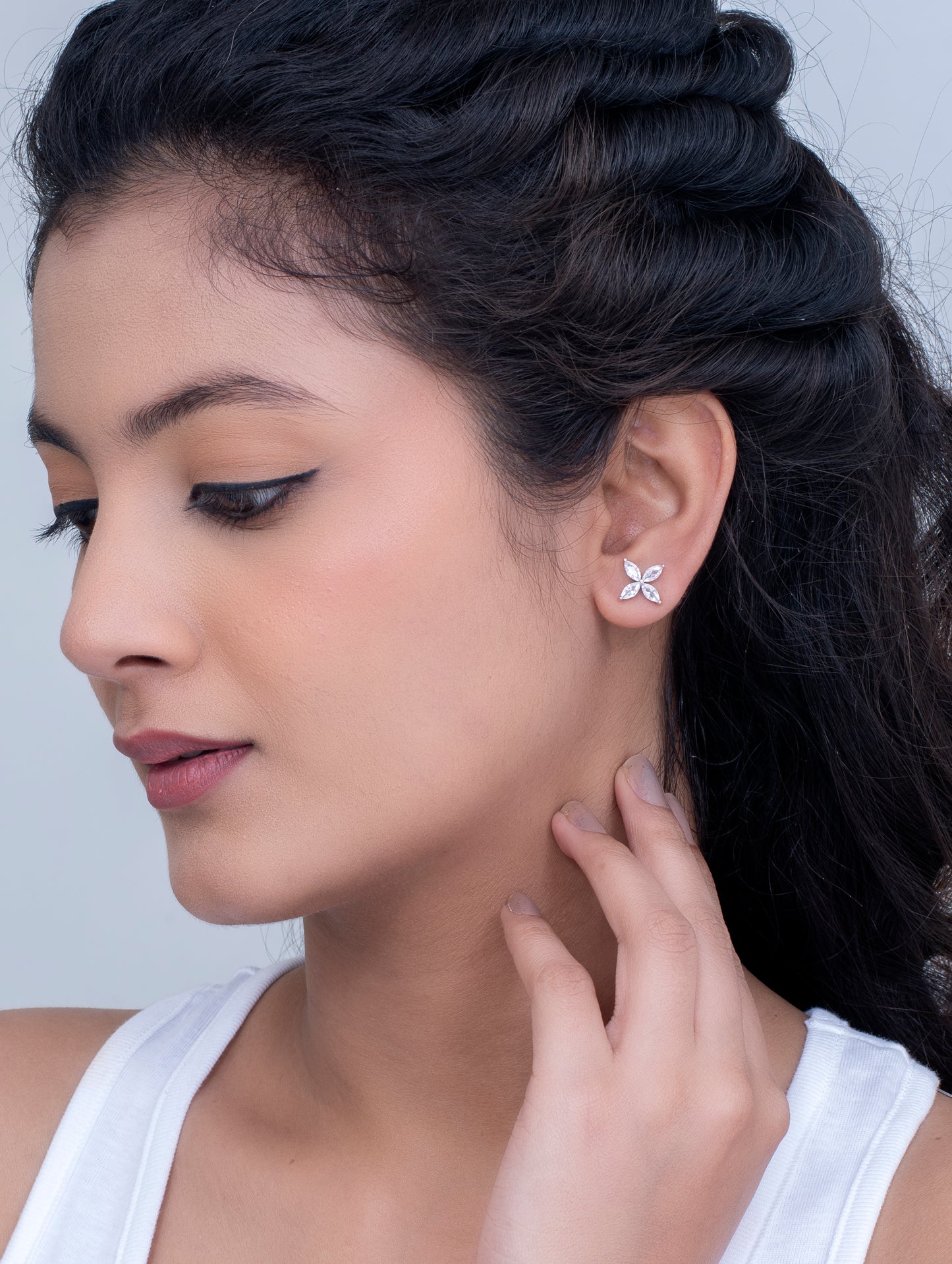 Sterling Silver Semi-Precious Stone Stud Earrings