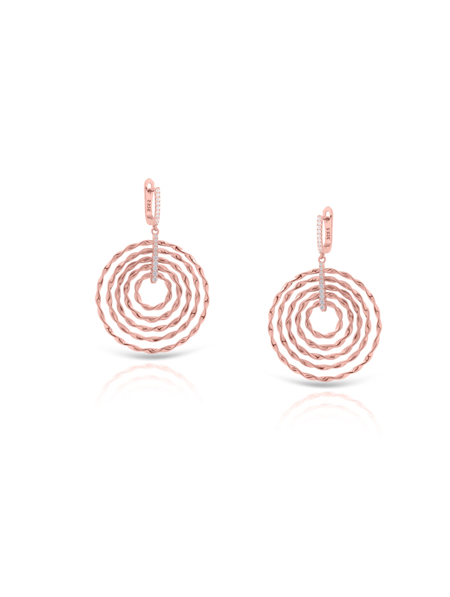 Rose Gold Hoop Danglers