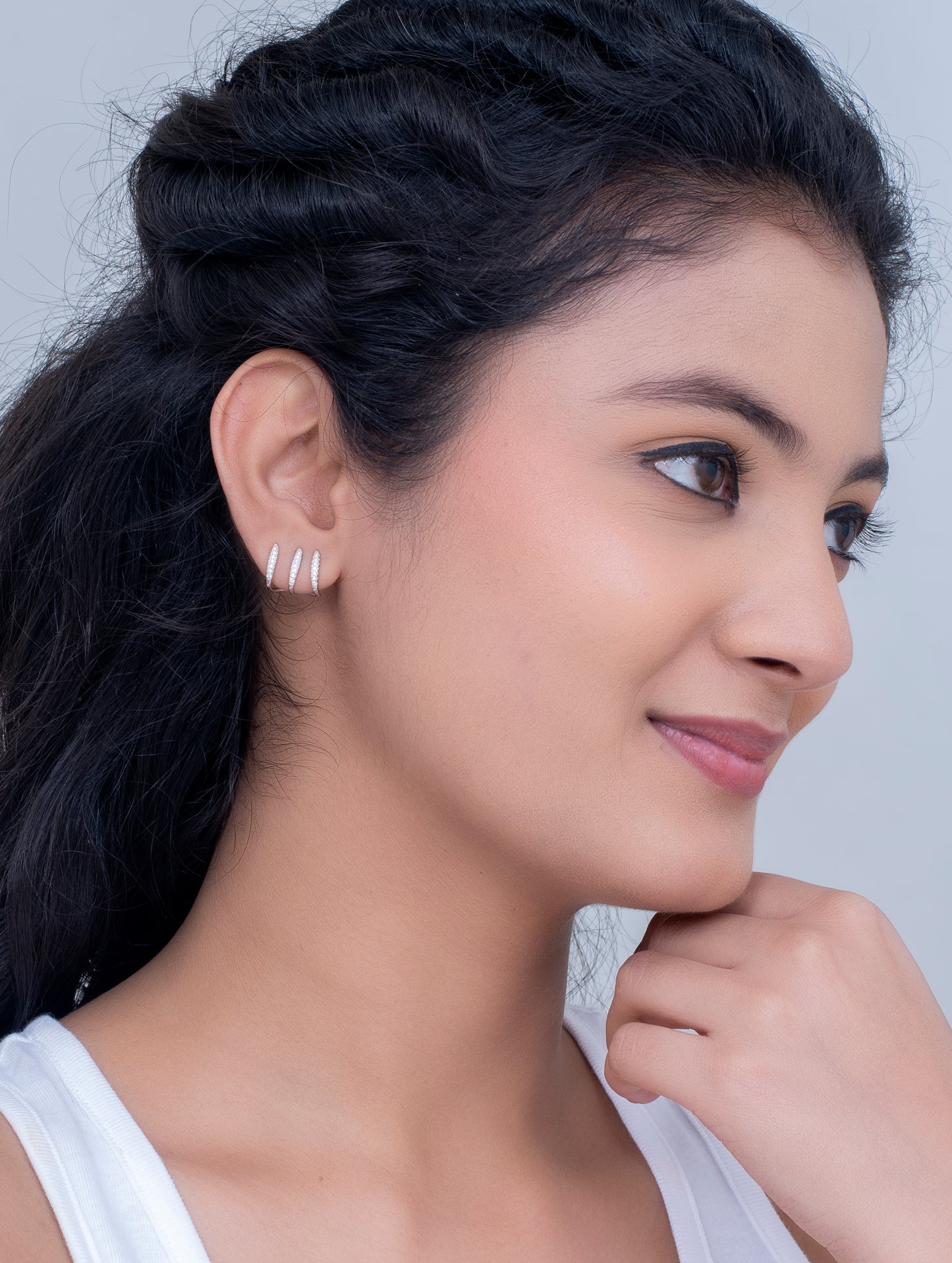 Sterling Silver Unique Design Stud Earrings