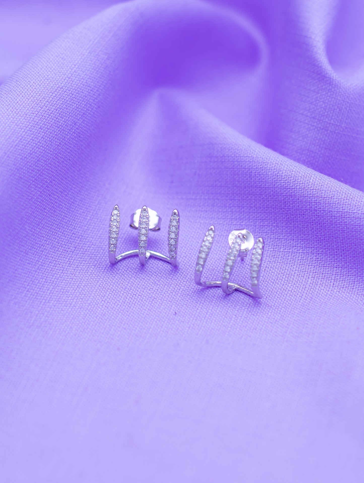Sterling Silver Unique Design Stud Earrings