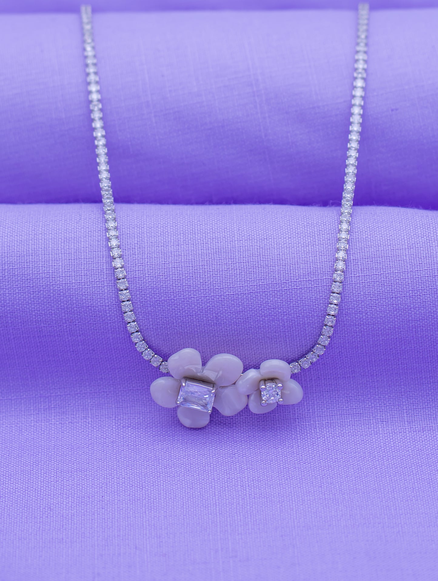 White Blossom Floral Necklace