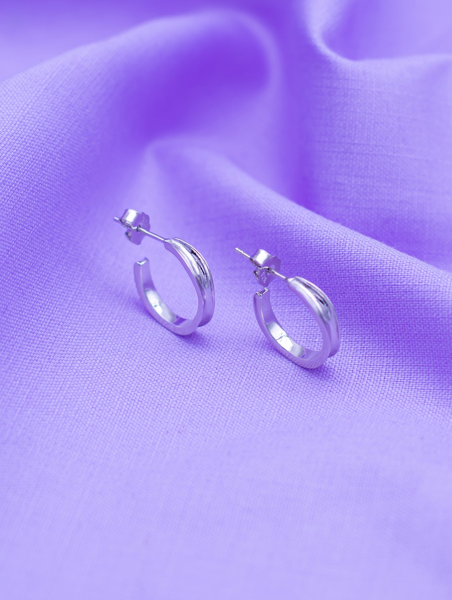 Sterling Silver Half Hoop Earrings