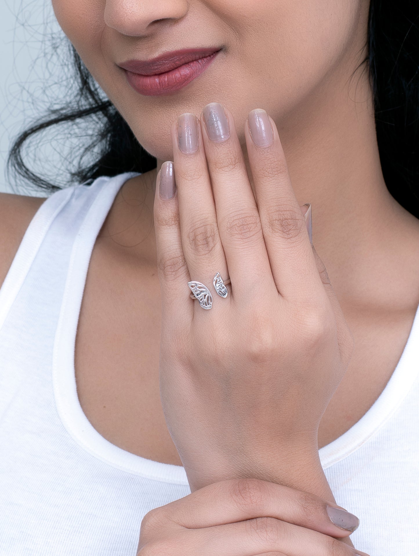 Sterling Silver Adjustable Butterfly Ring