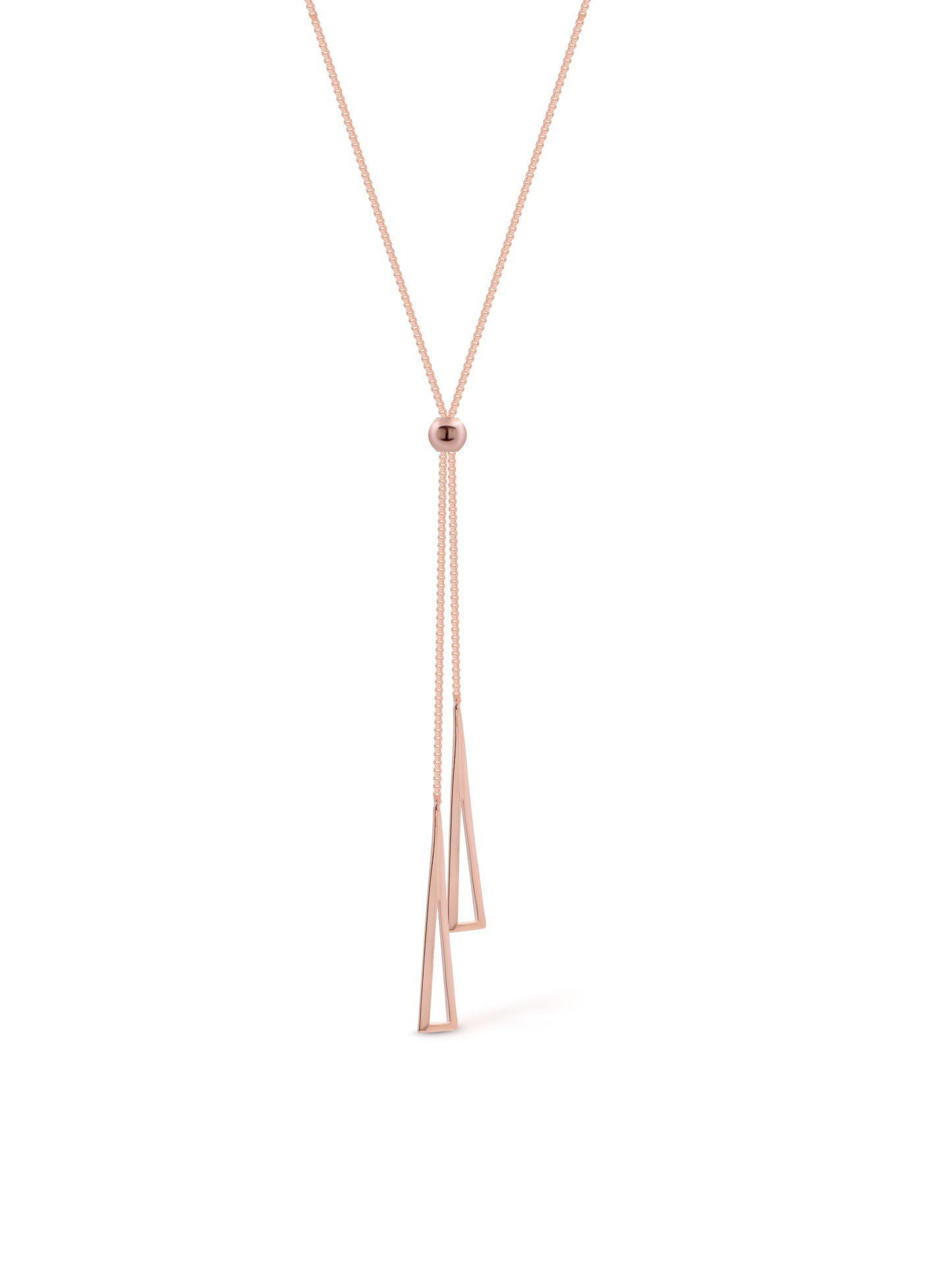 Sterling Silver Adjustable Necklace with Rose Gold Polish