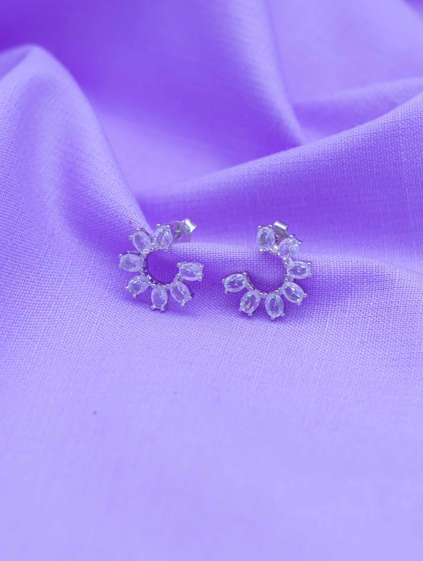 Sterling Silver Flower-Shaped Stud Earrings