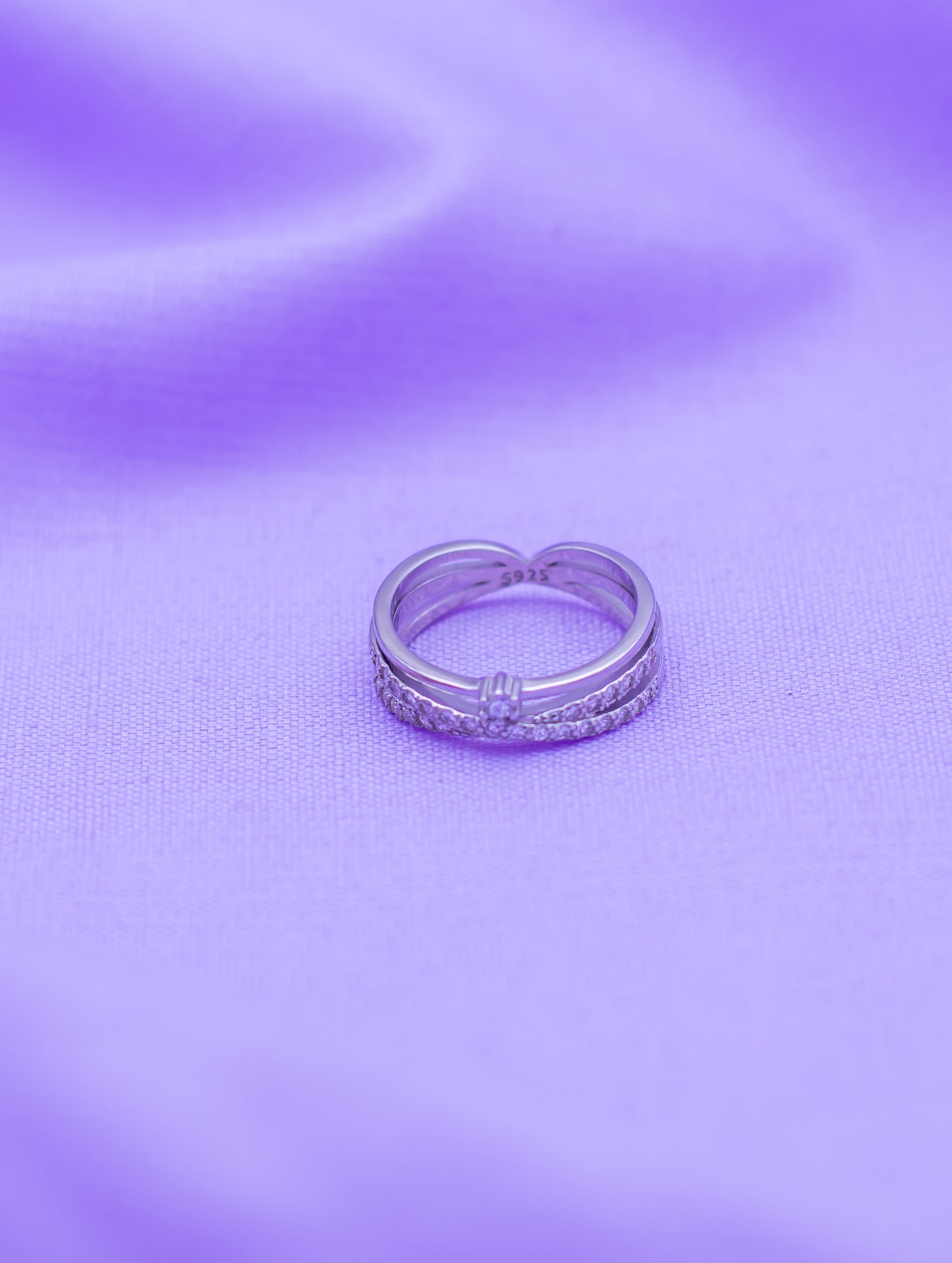 Sterling Silver Ring with Solitaire & Swarovski Zircon