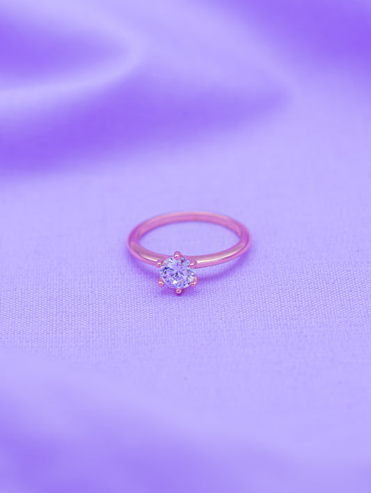 Rose Gold Minimalist Solitaire Ring
