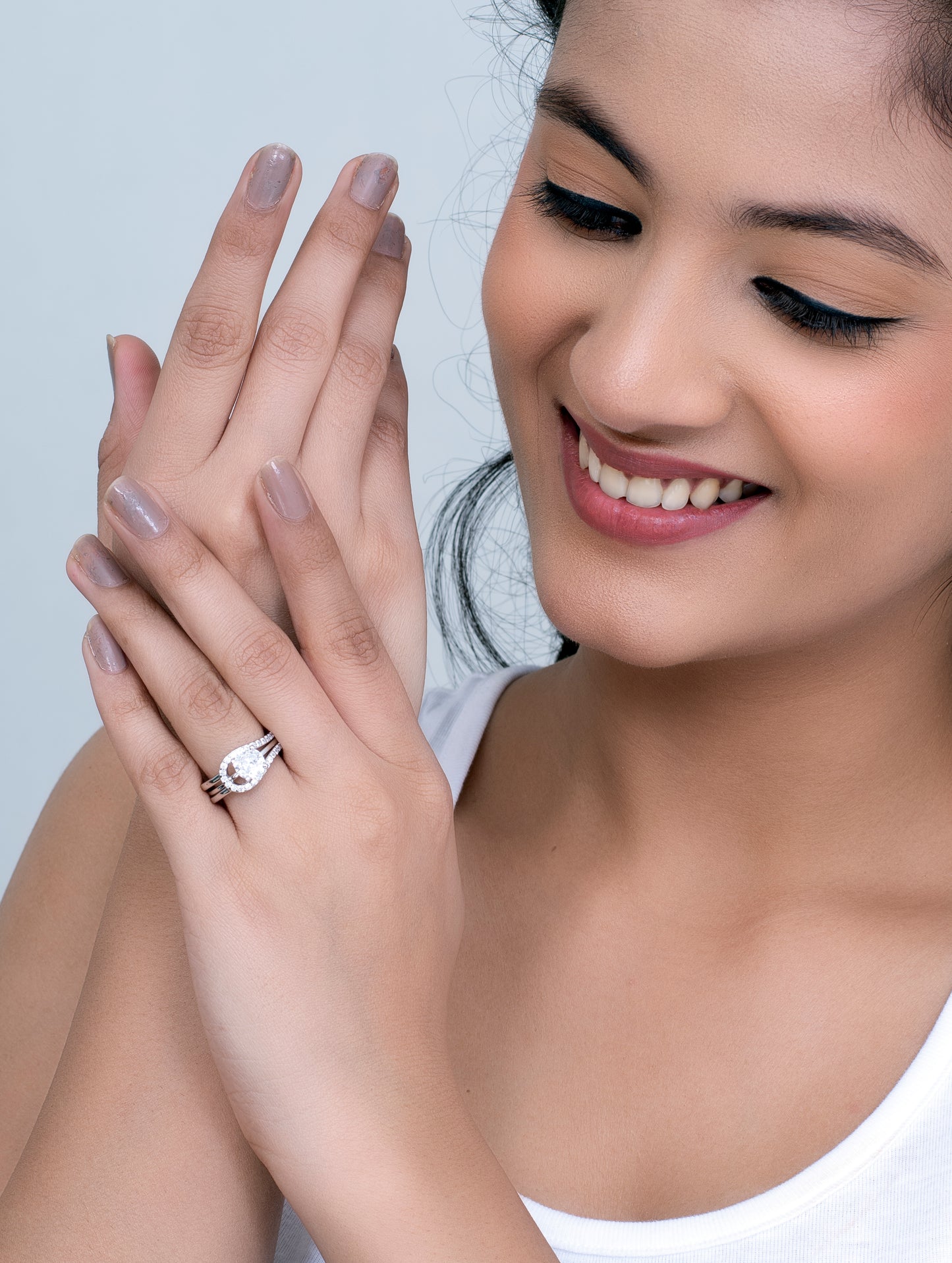 Sterling Silver Detachable Solitaire Ring