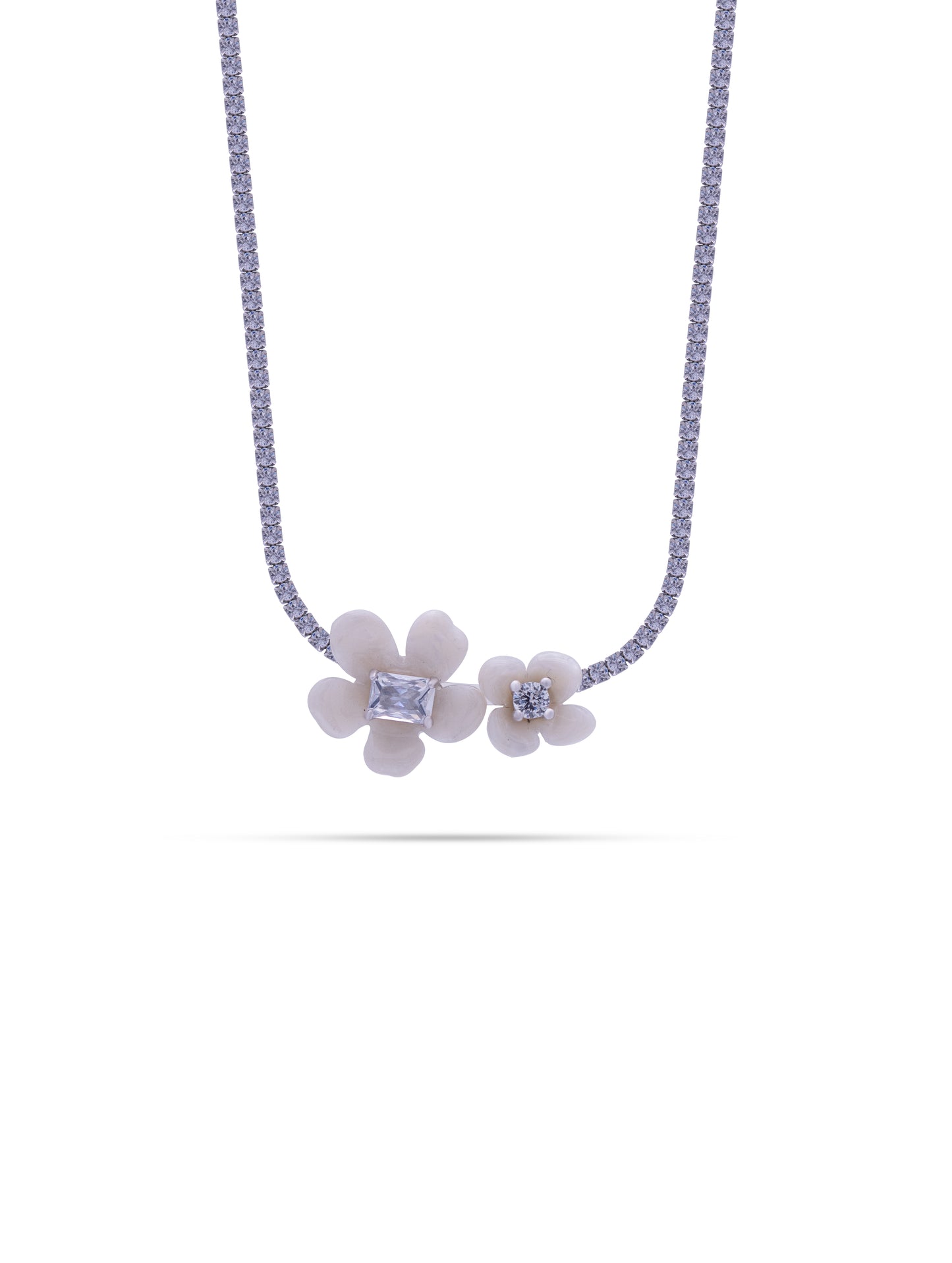 White Blossom Floral Necklace