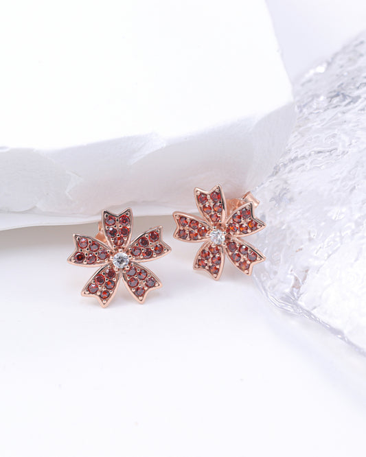 Swarovski-Studded Floral Bloom Earrings | 92.5 Silver