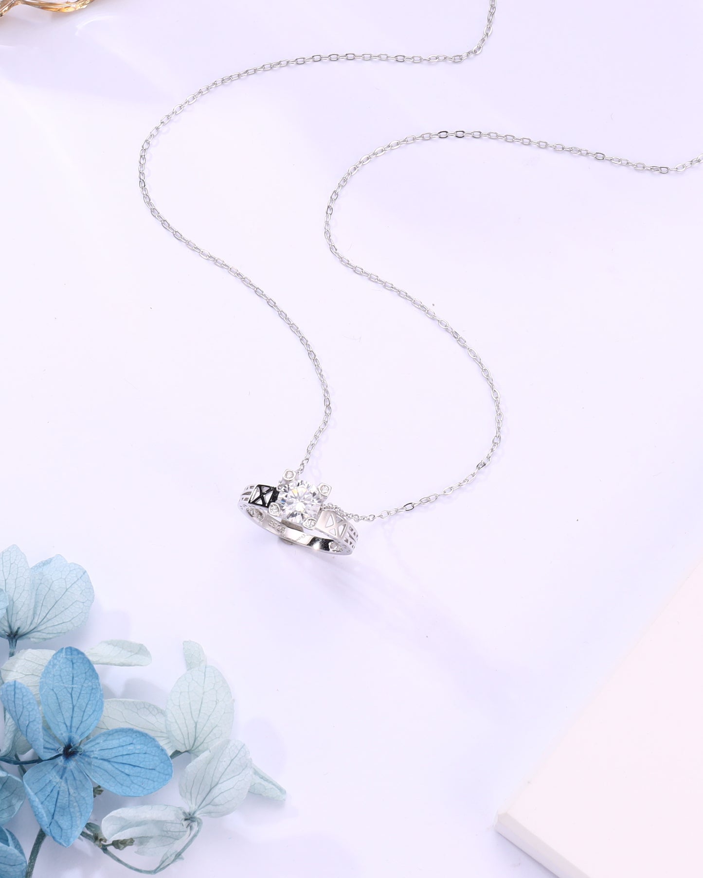 Solitaire Ring Pendant Necklace