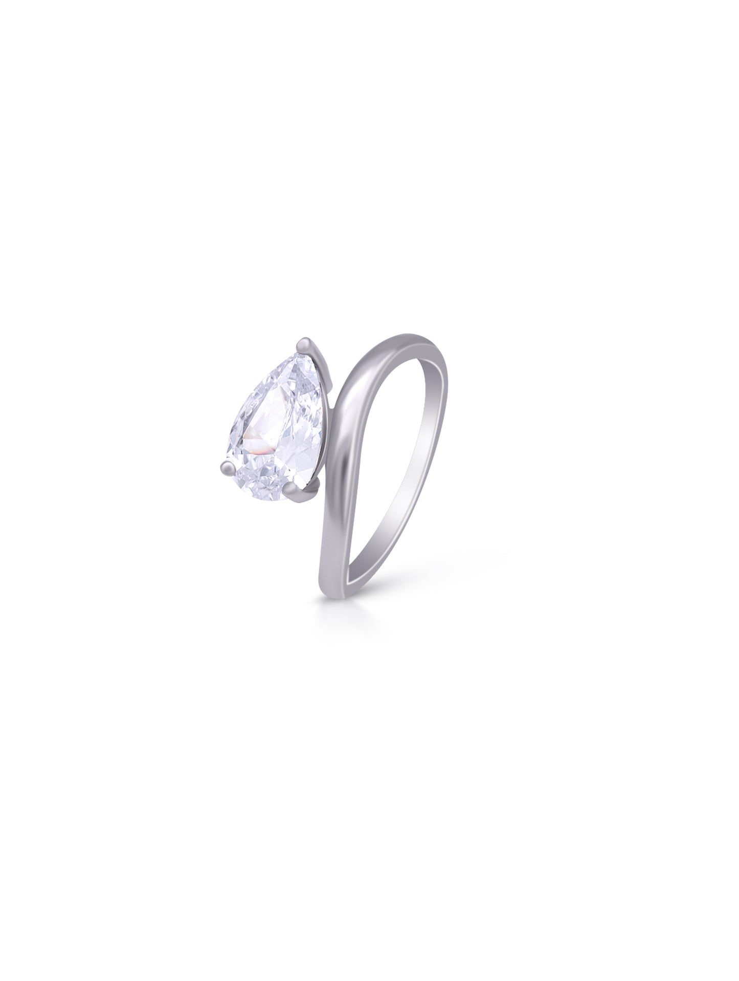 Sterling Silver Pear-Cut Solitaire Ring