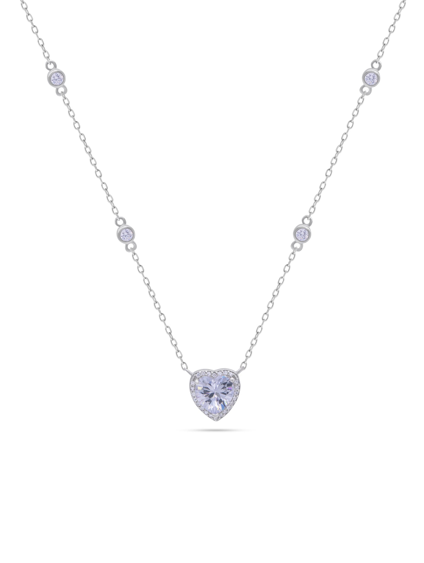 Heart Stone Silver Necklace