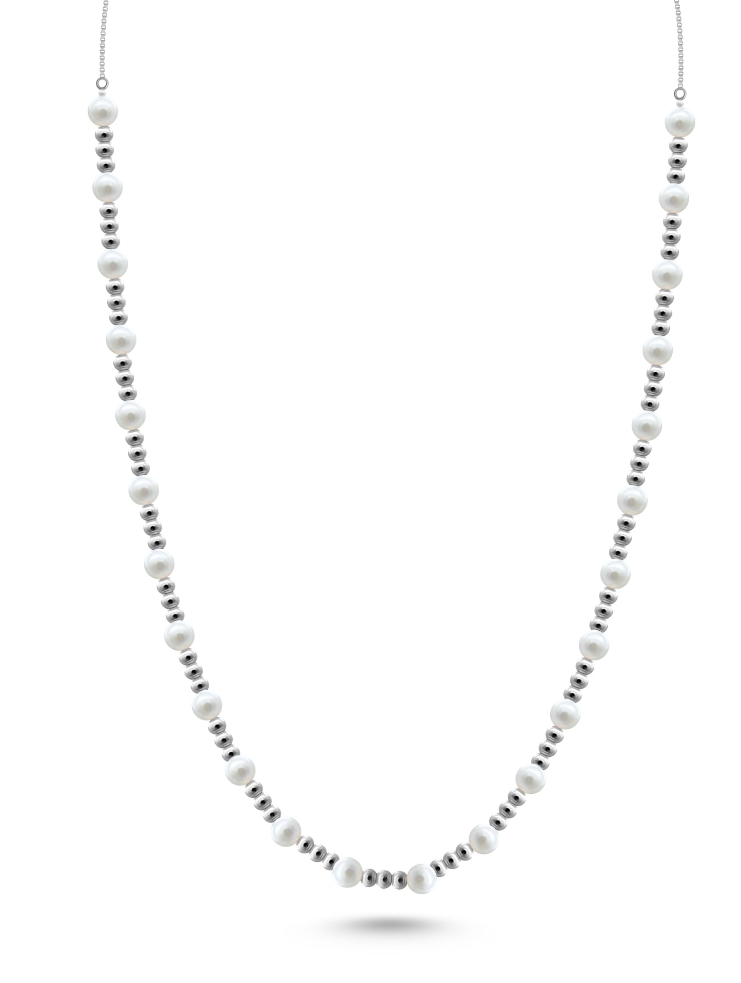 Adjustable Pearl Necklace with Butterfly Pendant