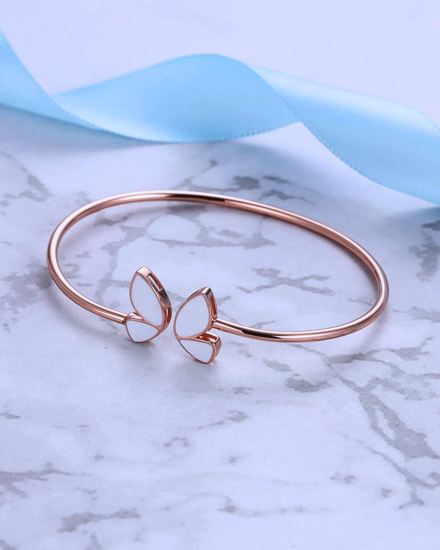 Elegant Rose Gold Butterfly Bracelet