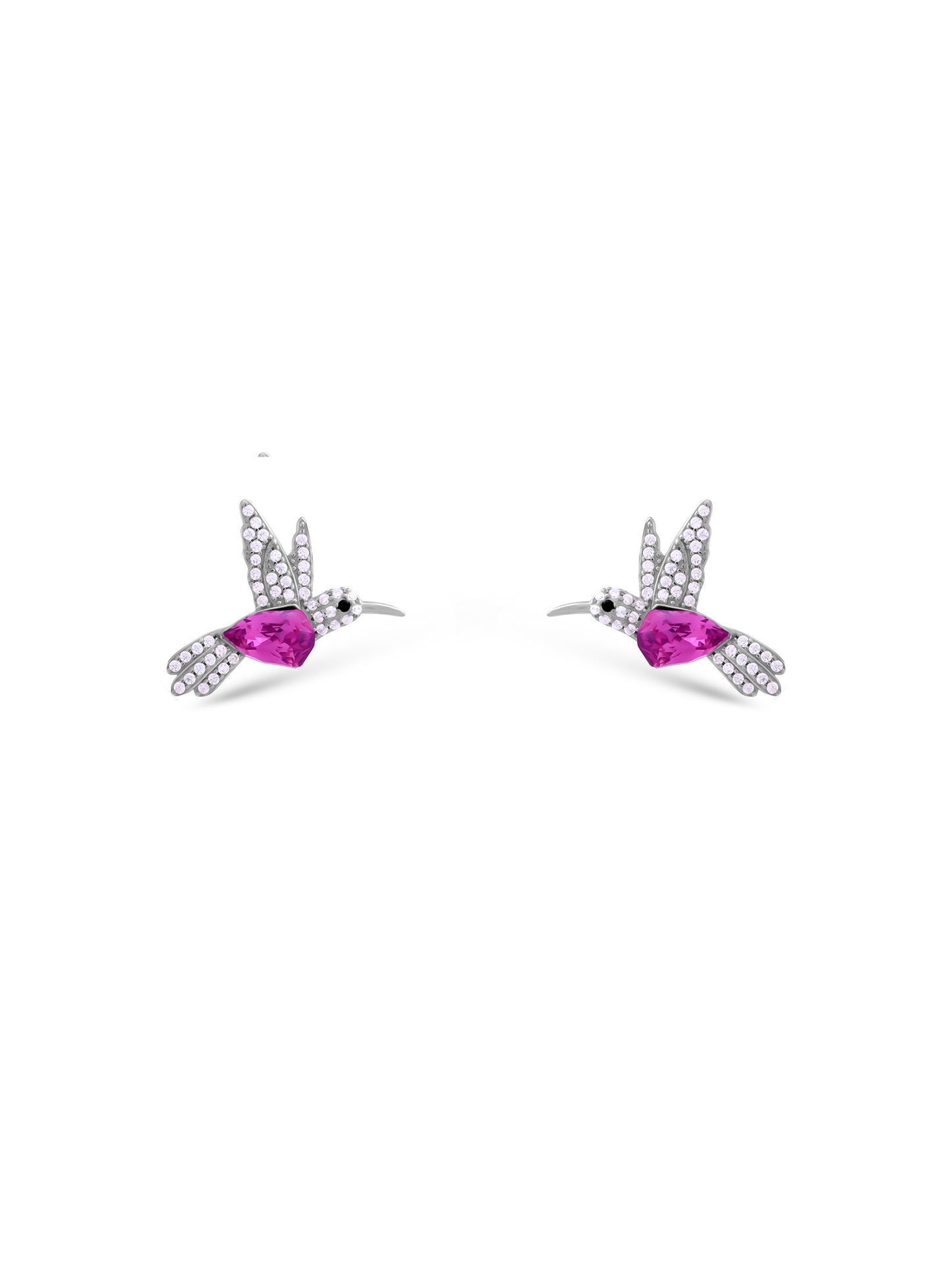 Bird Stud Earrings with Swarovski Zircon