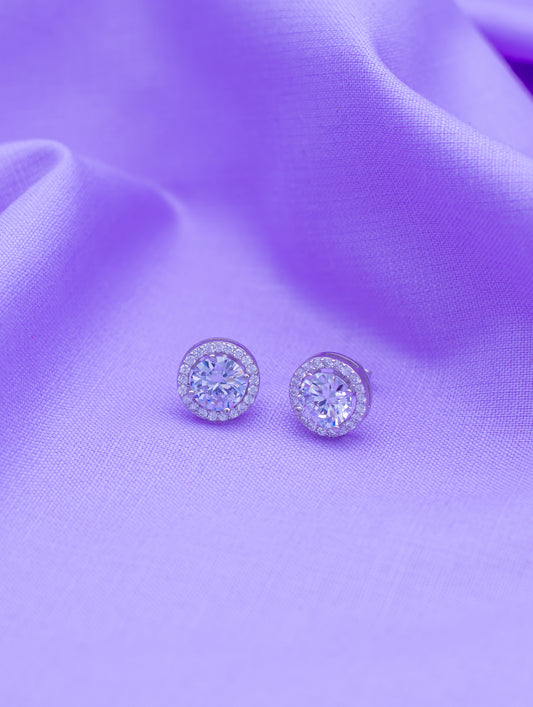 Sparkling Solitaire Stud Earrings