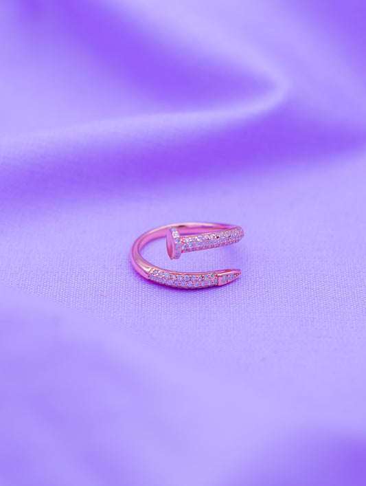 Rose Gold Adjustable Nail Ring