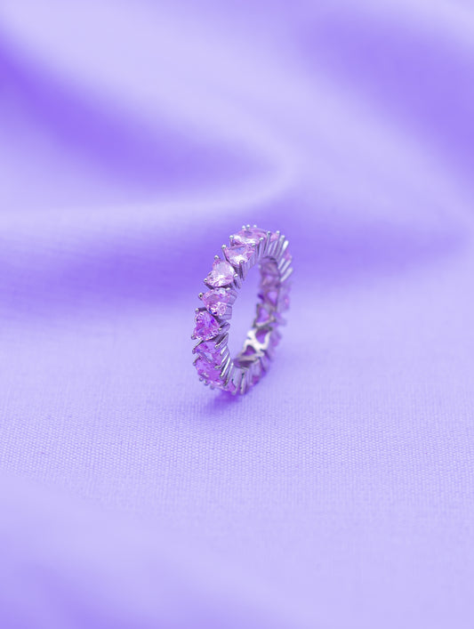 Pink Hearts Band Ring