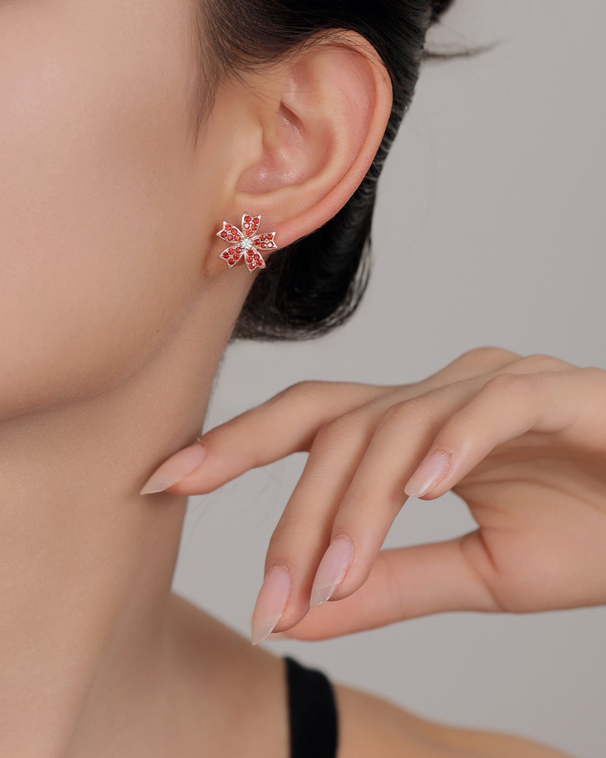 Swarovski-Studded Floral Bloom Earrings | 92.5 Silver