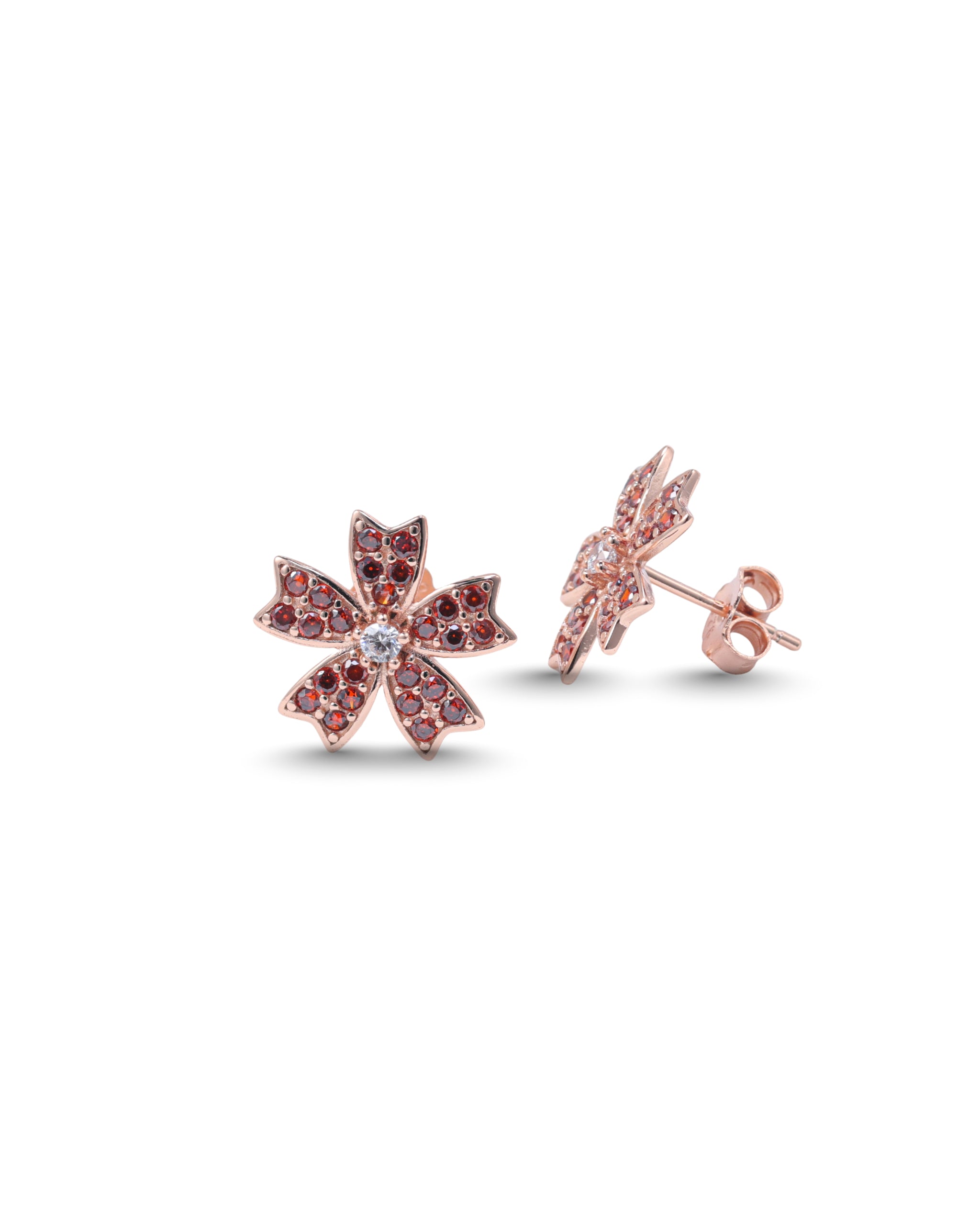Swarovski-Studded Floral Bloom Earrings | 92.5 Silver
