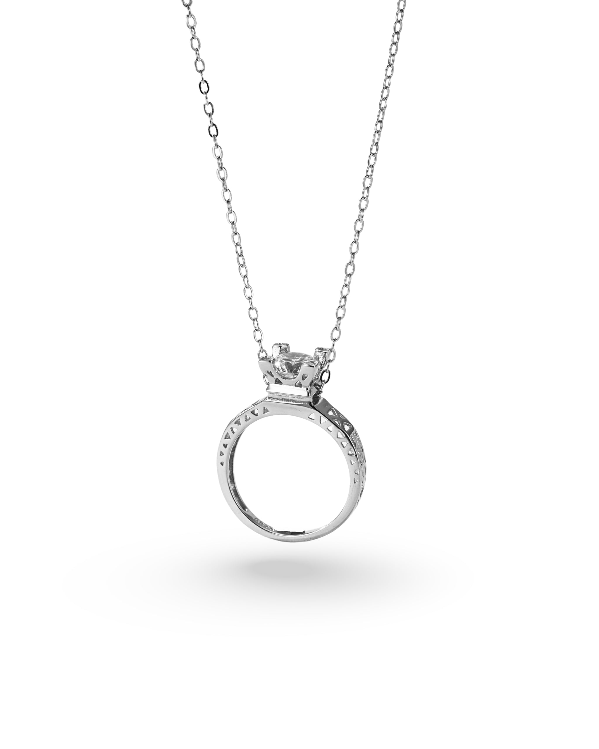 Solitaire Ring Pendant Necklace