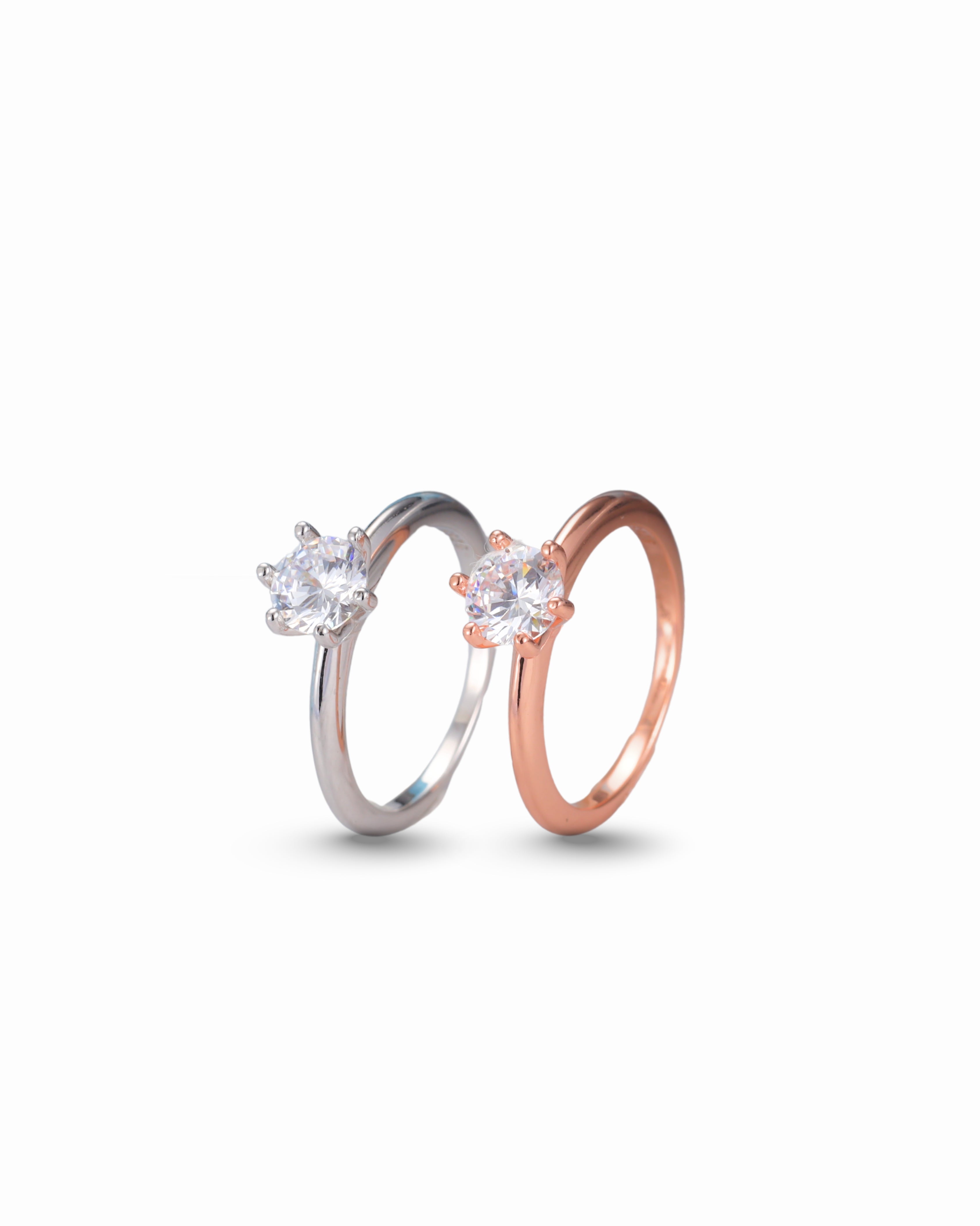 Elegant Solitaire Zircon Ring